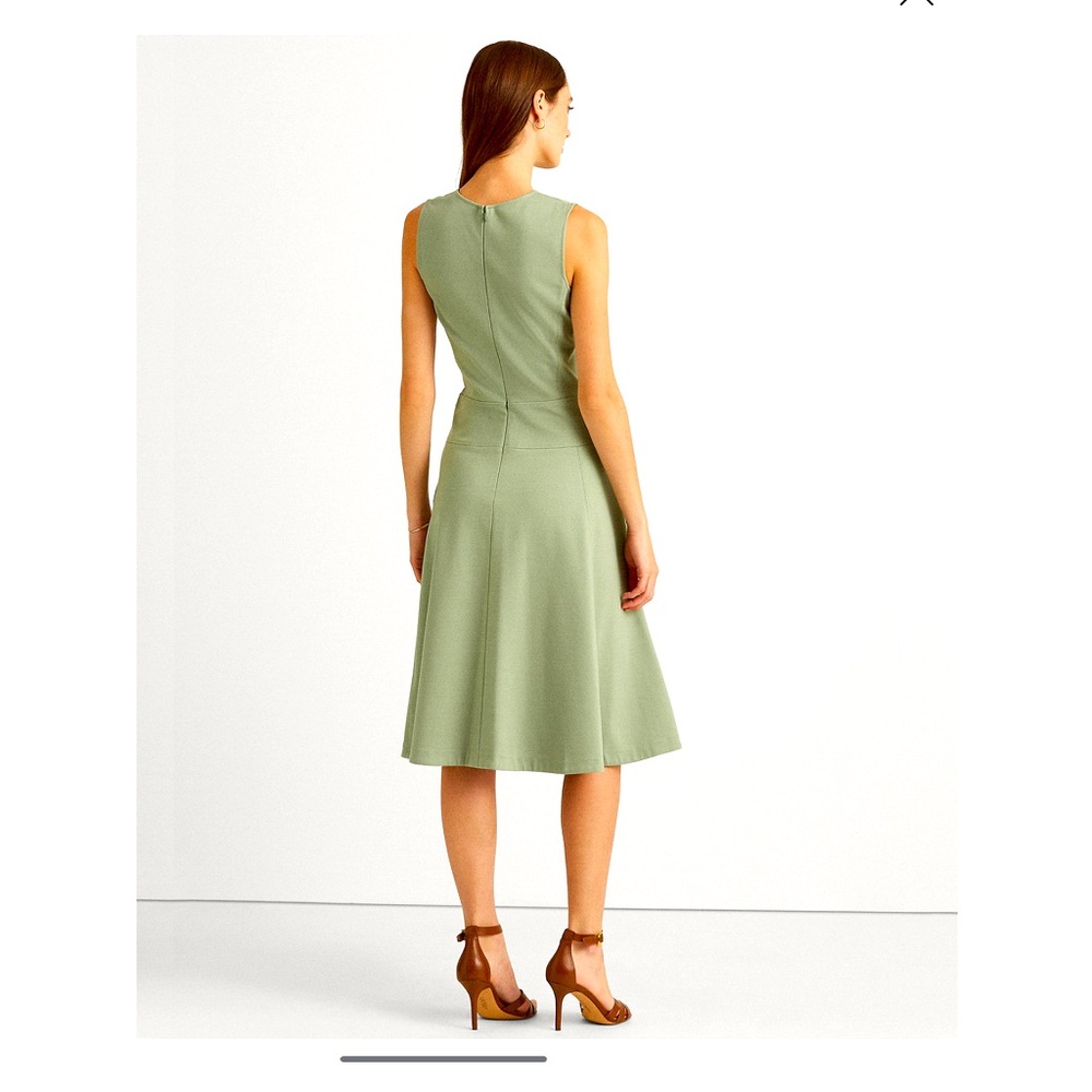 Lauren Ralph Lauren Green Sleeveless A-Line Midi Sophisticated DressPlus Size 18 - Picture 3 of 5